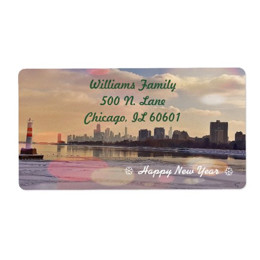 Chicago Skyline Etiket (Voorkant)