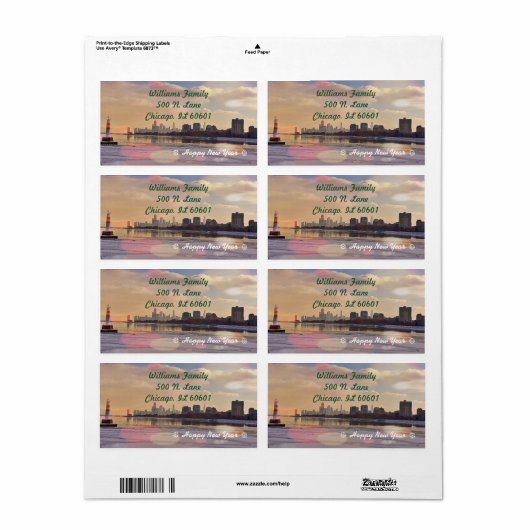 Chicago Skyline Etiket (Full Sheet)