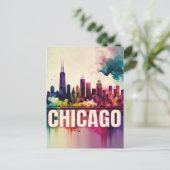 Chicago Skyline Feestdagenkaart (Staand voorkant)