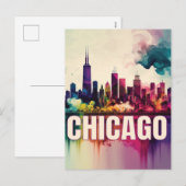 Chicago Skyline Feestdagenkaart (Voorkant / Achterkant)