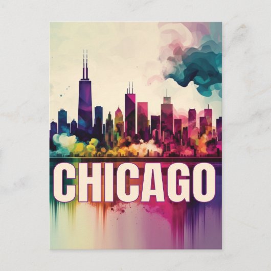 Chicago Skyline Feestdagenkaart (Voorkant)