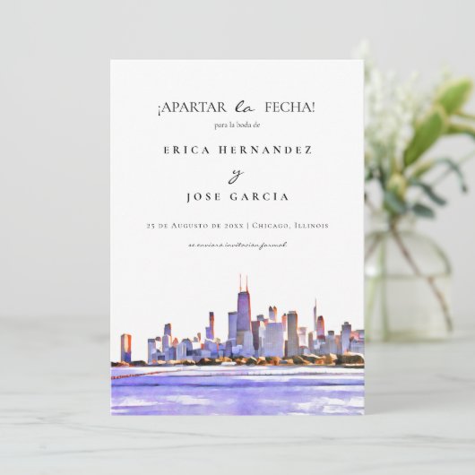 Chicago Skyline flat© Apartar la fecha! Kaart (Staand voorkant)