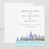 Chicago Skyline flat Ģerva la fecha! Kaart (Voorkant / Achterkant)