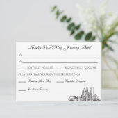 Chicago Skyline Flat Hartelijk dank RSVP Kaartje (Staand voorkant)