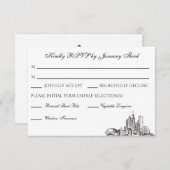 Chicago Skyline Flat Hartelijk dank RSVP Kaartje (Voorkant / Achterkant)