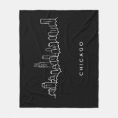 Chicago Skyline Fleece Deken (Voorkant)