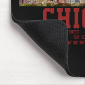 Chicago Skyline. Gebiedsnamen en coördinaten Muismat (Hoek)