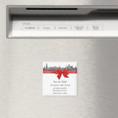 Chicago Skyline Geëtst BW Rood Save the Date Magneet (Insitu (Vaatwasser))