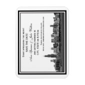 Chicago Skyline geëtst ingelijst Save the Date Magneet (Verticaal)