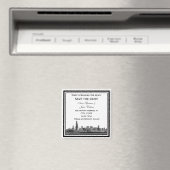 Chicago Skyline geëtst ingelijst Save the Date Magneet (Insitu (Vaatwasser))