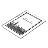 Chicago skyline geëtst ingelijste bruiloft journaa notitieboek (Linkerzijde)