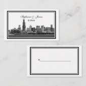 Chicago skyline geëtst ingelijste plaats kaarten plaatskaartje (Voorkant / Achterkant)