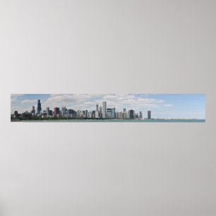 Chicago skyline gezien vanuit adler planetarium poster