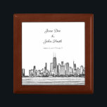Chicago Skyline Gift Box Cadeaudoosje<br><div class="desc">De het themacadeaudoos van Chicago Skyline van het themazakje keepomwille.</div>