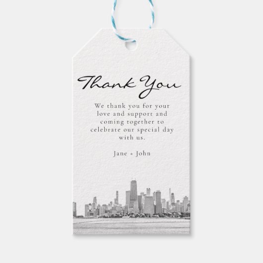 Chicago Skyline Gift Label Cadeaulabel (Voorkant)