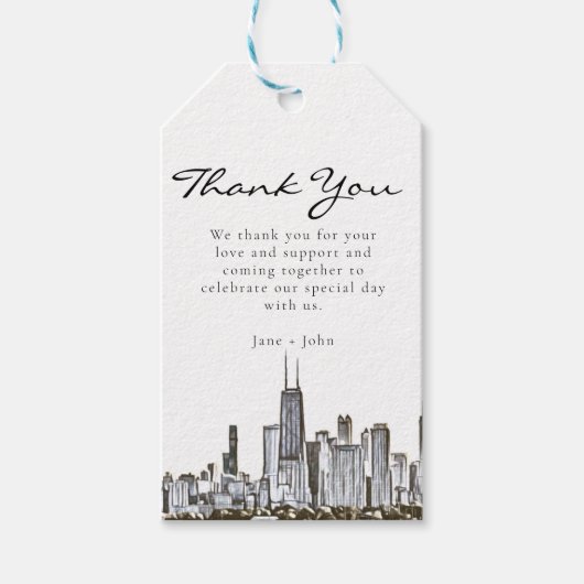 Chicago Skyline Gift Label Cadeaulabel (Voorkant)