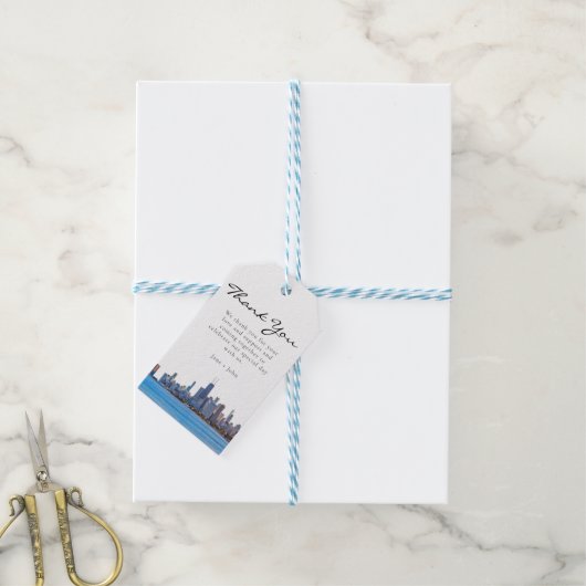 Chicago Skyline Gift Label Cadeaulabel (Met Touw)