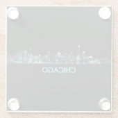 Chicago Skyline Glazen Onderzetter (Achterkant)