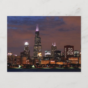 Chicago Skyline Go Sox Briefkaart