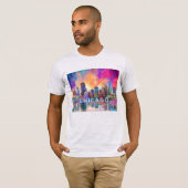 Chicago Skyline Graffiti Art T-shirt (Voorkant volledig)