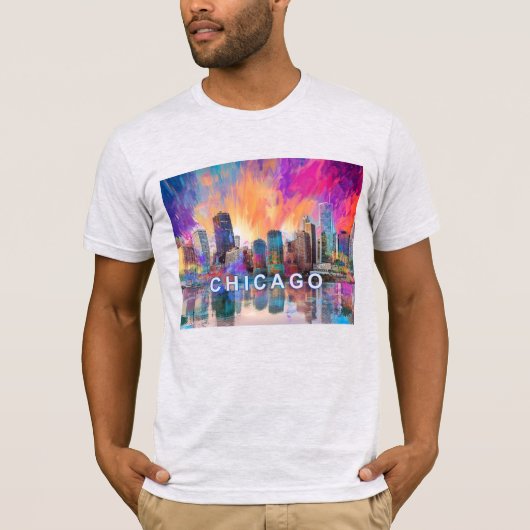 Chicago Skyline Graffiti Art T-shirt (Voorkant)