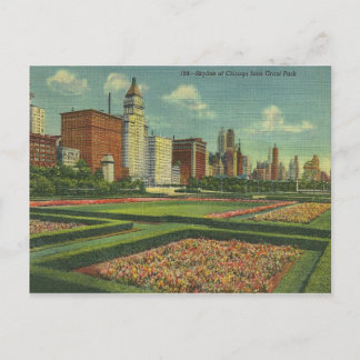 Chicago Skyline Grant Park Illinois Briefkaart