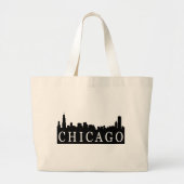 Chicago Skyline Grote Tote Bag (Voorkant)