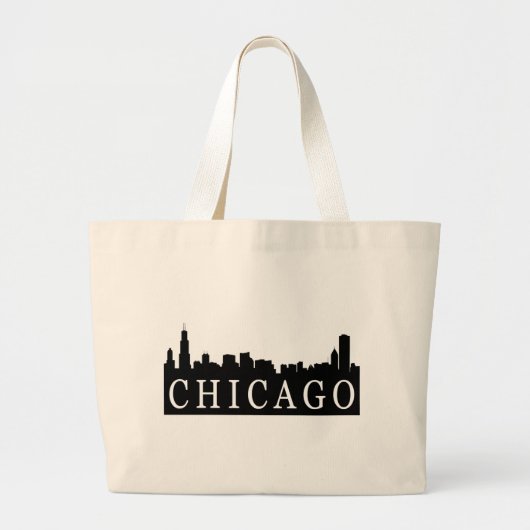 Chicago Skyline Grote Tote Bag (Voorkant)