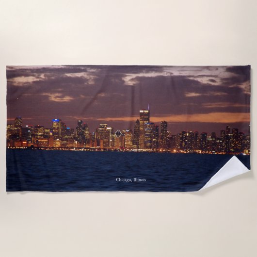 Chicago skyline-handdoek strandlaken (Voorkant)