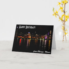 Chicago Skyline Happy Birthday Kaart
