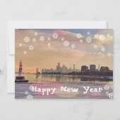 Chicago skyline Happy New Year briefkaart (Voorkant)