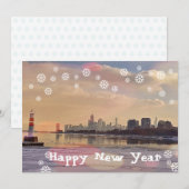 Chicago skyline Happy New Year briefkaart (Voorkant / Achterkant)