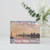 Chicago skyline Happy New Year briefkaart (Staand voorkant)