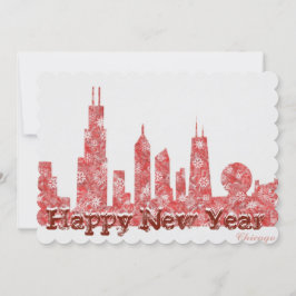 Chicago skyline Happy New Year stijlvol briefkaart