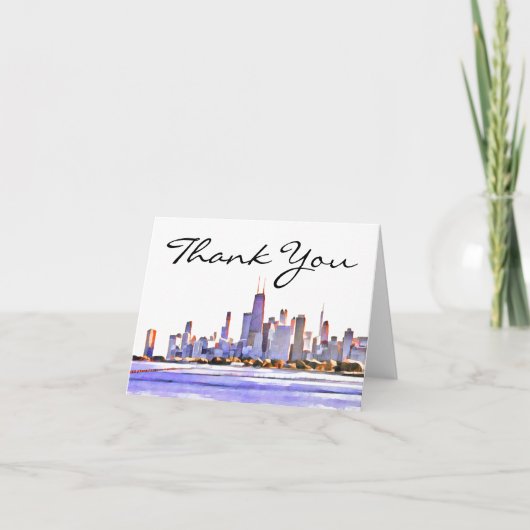 Chicago Skyline - Hartelijk dank Bedankkaart (Voorkant)