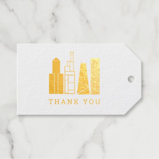 Chicago Skyline - Hartelijk dank Cadeaulabels (Voorkant (horizontaal))