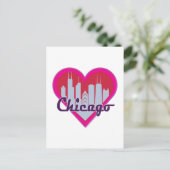 Chicago Skyline Heart Briefkaart (Staand voorkant)