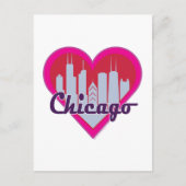 Chicago Skyline Heart Briefkaart (Voorkant)