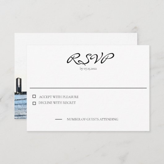 Chicago Skyline Horizontal Response Kaart (Voorkant / Achterkant)