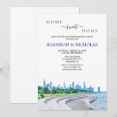 Chicago Skyline Housewarming Invitation Save The Date (Voorkant / Achterkant)