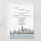 Chicago Skyline Housewarming Invitation Save The Date (Voorkant)