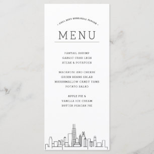 Chicago Skyline Huwelijksevenement Diner Menu