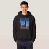 Chicago Skyline Illinois  Pride Chicago Hoodie (Voorkant volledig)