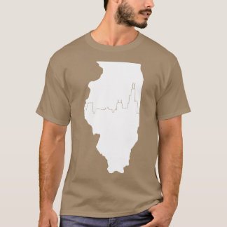 Chicago Skyline Illinois White T-shirt