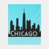 Chicago skyline illustratie fleece deken (Voorkant)