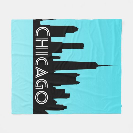Chicago skyline illustratie fleece deken (Voorkant (Horizontaal))