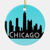 Chicago skyline illustratie keramisch ornament (Voorkant)