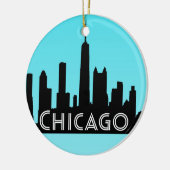 Chicago skyline illustratie keramisch ornament (Links)
