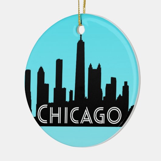 Chicago skyline illustratie keramisch ornament (Links)