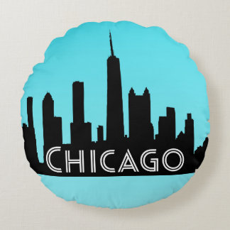 Chicago skyline illustratie rond kussen